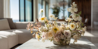 Styled pre made faux floral arrangements by True Bloom Floral