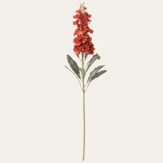 31.5-inch orange artificial stock stem for summer, fall and winter, pairing with burgundy allium, plum foliage and standard, wide-mouth or statement vases.