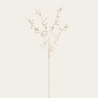 31 inch artificial Gilded Baby's Breath Stem featuring delicate champagne gold branching and airy faux blooms for year-round and holiday arrangements.