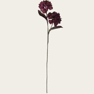 34 inch artificial two-tone plum EVA hydrangea stem with a realistic faux bloom for luxury floral arrangements and home décor.