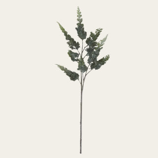 Real touch cypress pine stem shown in full view with branching green evergreen-style foliage, textured tips, and a long wired stem for winter arrangements, holiday vases, mantel displays, seasonal greenery, and statement faux floral styling.