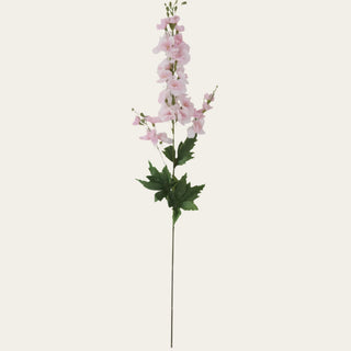 Single 36-inch Pink True Bloom Real Touch delphinium stem with layered soft pink blooms, lifelike foliage, and flexible wired stem for airy floral arrangements and year-round romantic styling because the soft pink tone blends beautifully with both fresh spring florals and transitional seasonal palettes.