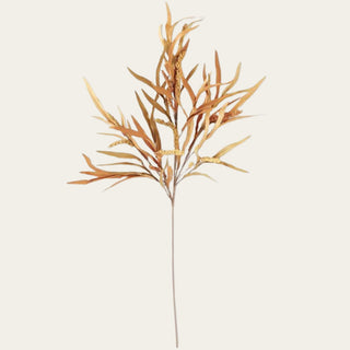 38 inch artificial orange and tan seeded EVA leaf stem with realistic faux foliage and textured botanical accents for luxury fall floral arrangements.