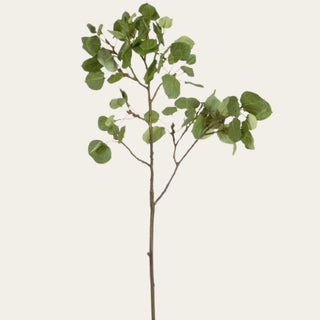 42 inch artificial green aspen branch with realistic faux foliage and natural branching for year-round floral arrangements and luxury home décor.