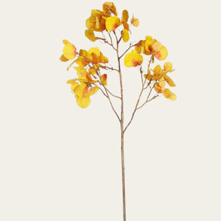 42 inch artificial yellow aspen branch with realistic faux golden foliage for luxury fall and winter floral arrangements.