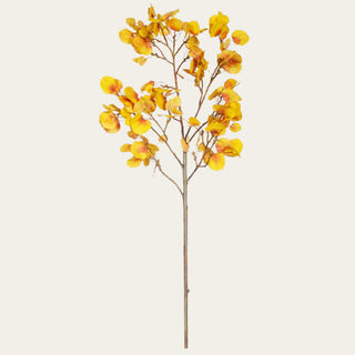 52.5 inch artificial yellow aspen branch featuring realistic faux golden foliage with warm amber accents for luxury fall and winter floral arrangements.