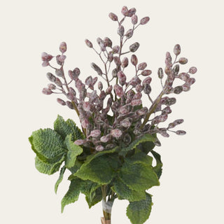 Close-up of an artificial Purple Berry & Herb Bundle highlighting realistic berry clusters, textured herb foliage, and natural color variation.