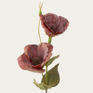 Close-up of the Burgundy Real Touch bellflower stem highlighting softly cupped blooms, lifelike petal texture, rich burgundy coloring, and realistic floral detailing.