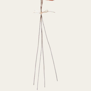 Close-up of the wired faux dried Chinese lantern stems showing slender flexible branches and lightweight construction designed for shaping layered floral arrangements.