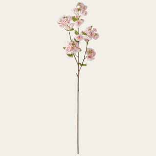 Single 23.5-inch light purple True Bloom real touch blossom stem with soft lavender-pink blooms, green leaves, and a flexible green stem