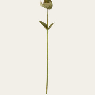 Detailed view of the Orange Real Touch Bellflower Stem showing its slender green wired construction, natural-looking stem joints, and small faux leaves. Flexible and shapeable for adjusting bloom placement and creating natural movement in floral arrangements.
