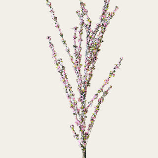 Full-length pink confetti blossom branch stem styled with layered faux blossoms and natural branching for oversized spring floral arrangements and floor vase styling.