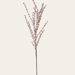 56-inch pink confetti blossom branch stem with airy faux blossoms, realistic textured branch structure, and playful vertical movement for spring and summer floral arrangements.