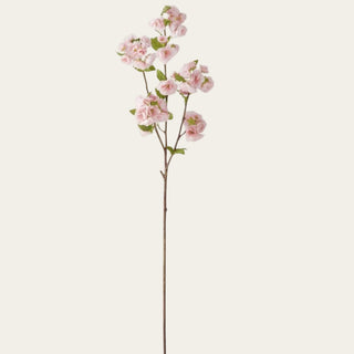 Single 41-inch light purple True Bloom real touch blossom branch with soft lavender-pink blooms, green leaves, and a slender brown branch