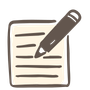 A drawing icon of note pad and paper for showing how to sign up for reward points